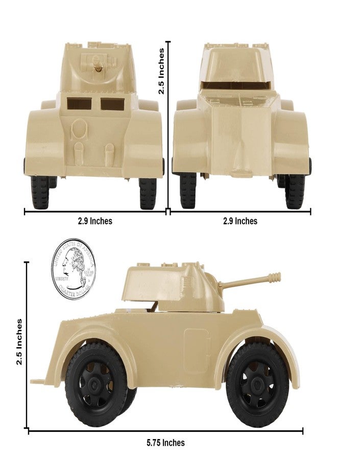 Tim Mee Toy TimMee Staghound Armored Cars - Tan Plastic Army Men Scout Vehicles - Image 2